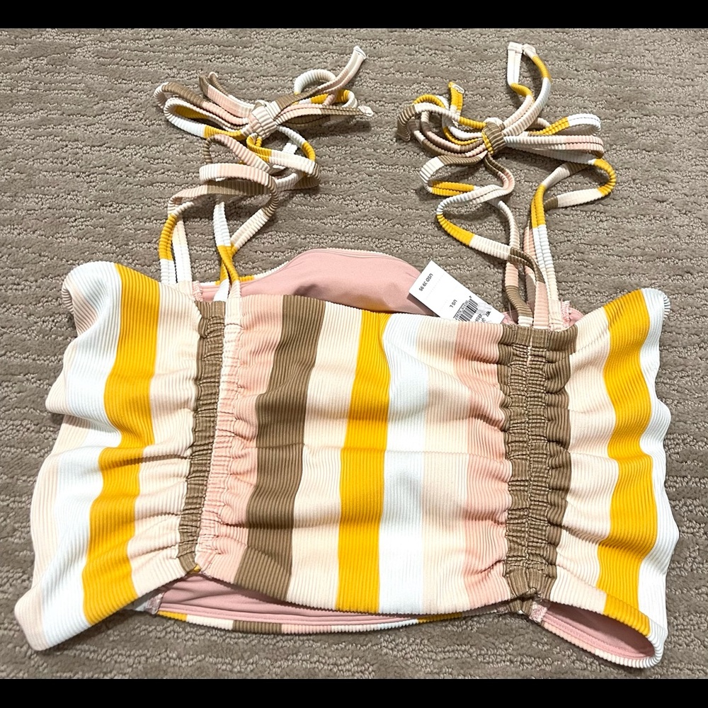 NWT AERIE RIBBED STRIPED BIKINI TOP - Picture 2 of 3